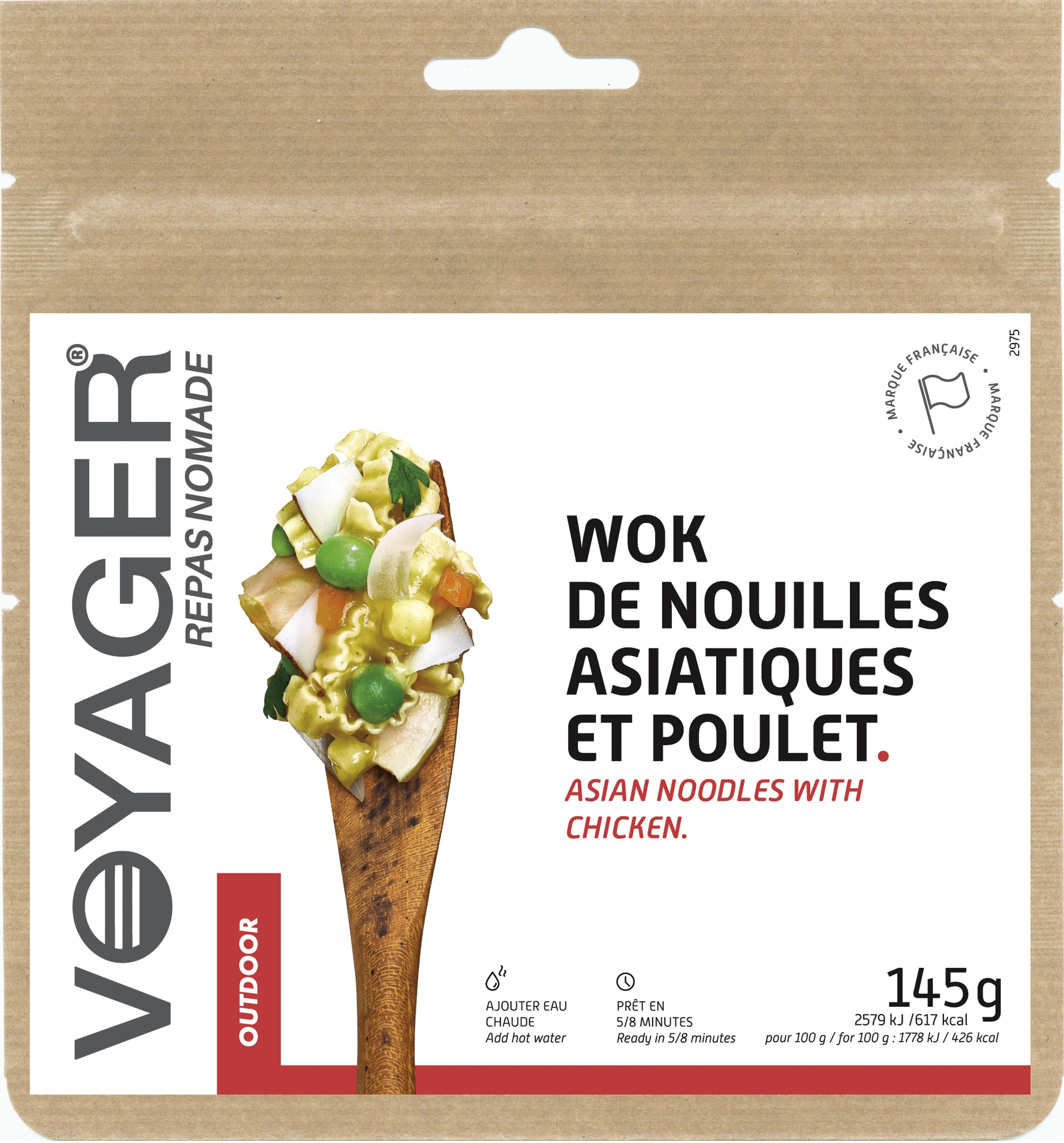Wok de nouilles asiatiques et poulet